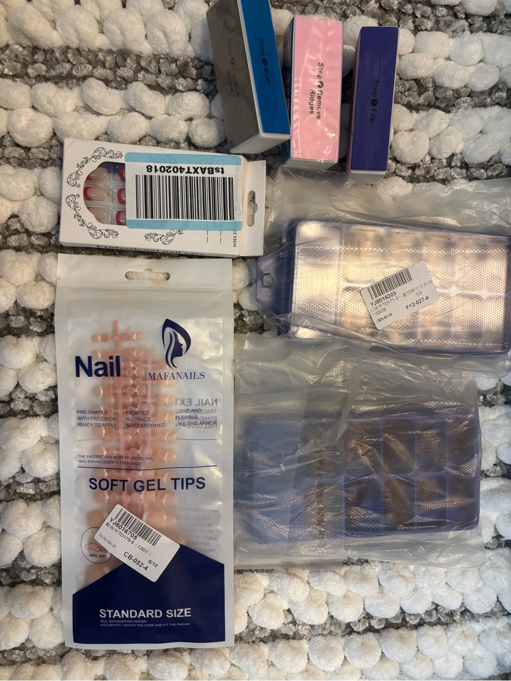 Huge nail tip lot All New in package French manicure soft pink plus buffers